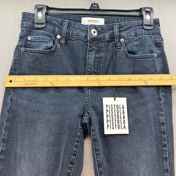 Pistola Jeans Women's 27 Audrey Mid Rise Skinny Dark Wash Past Midnight Preppy - Picture 3 of 14